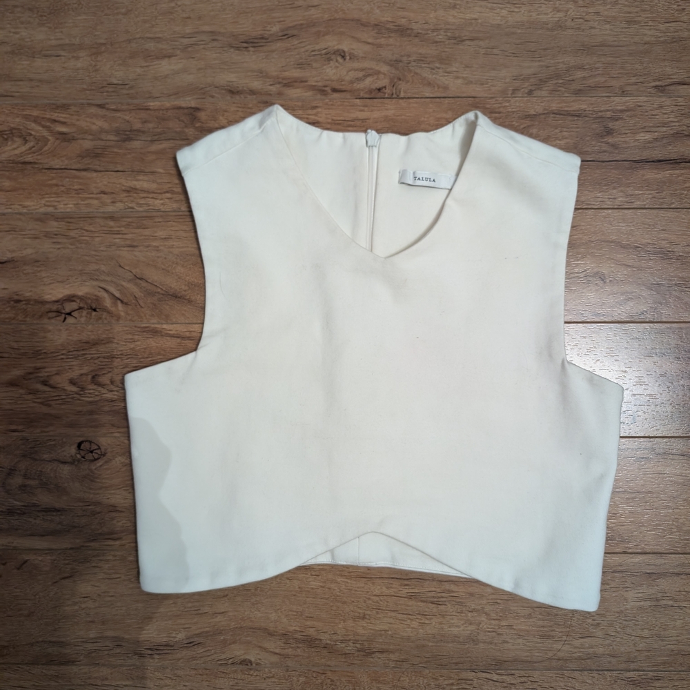 Talula White Boxy Crop Tank Top